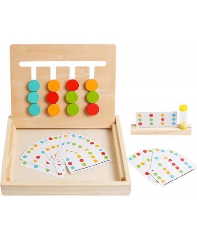 Montessori Preschool Learning Toys Slide Puzzle Board Color Shape Sorting Matching Brain Teasers Logic Game Wooden Education ...