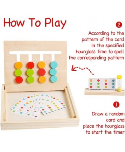 Montessori Preschool Learning Toys Slide Puzzle Board Color Shape Sorting Matching Brain Teasers Logic Game Wooden Education ...