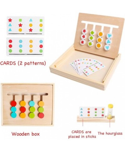 Montessori Preschool Learning Toys Slide Puzzle Board Color Shape Sorting Matching Brain Teasers Logic Game Wooden Education ...