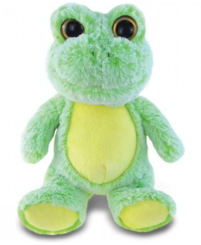 DolliBu Plush Frog Stuffed Animal - Soft Fur Huggable Sitting Green Frog Adorable Playtime Frog Plush Toy Cute Rain Forest Cu...