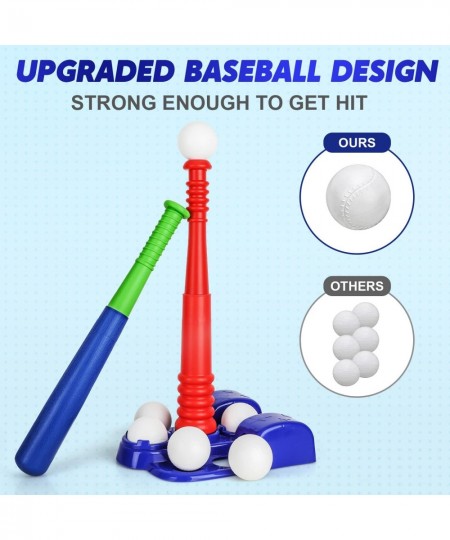 T Ball Sets for Kids 3-5 Outdoor Toys for Kids Ages 4-8 Tee Ball Set for Toddler 1-3 Baseball Toys Tee Games Include 6 Soft B...