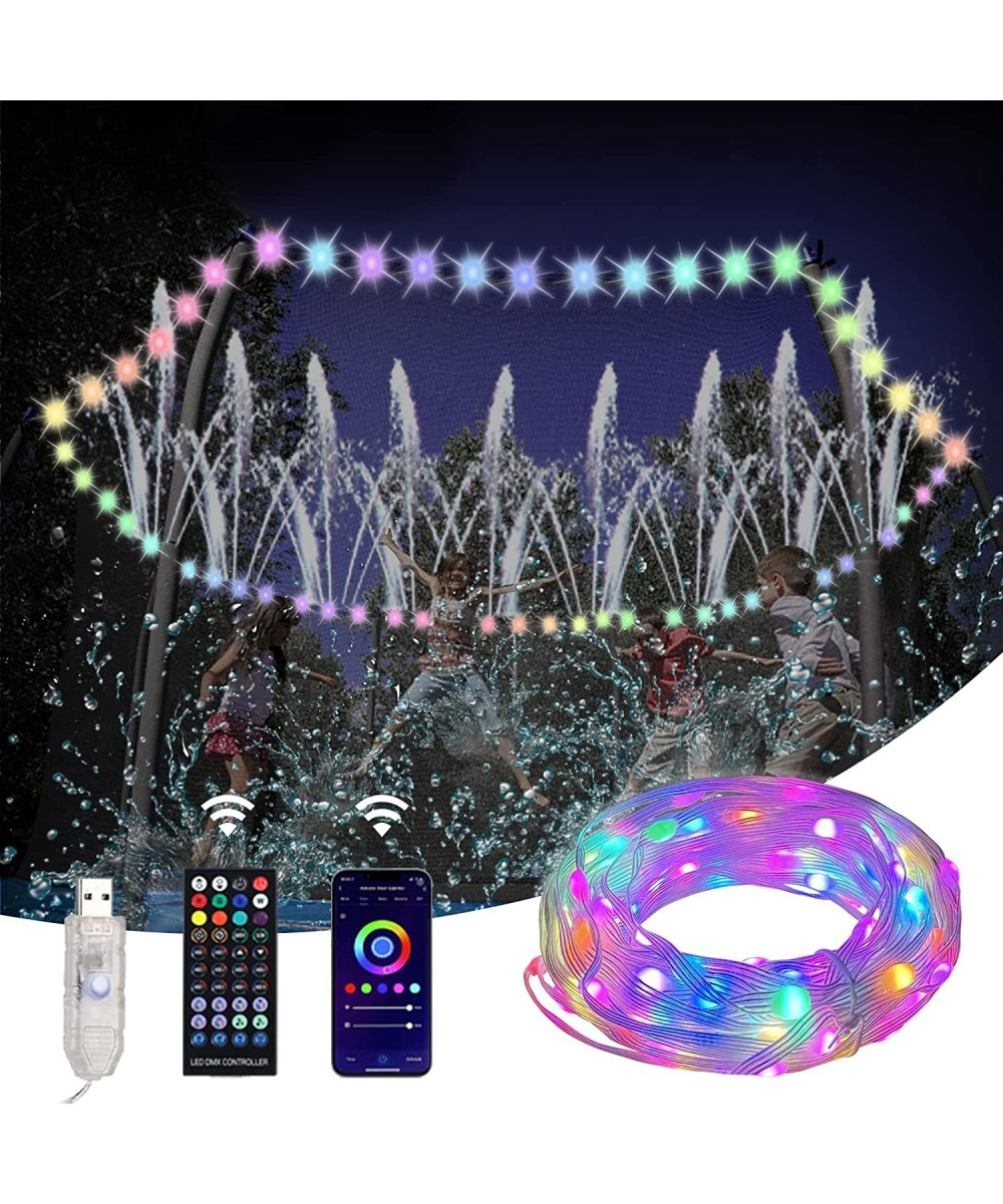 Trampoline Sprinkler Light LED Trampoline Lights Trampoline Rim LED Lights Remote Control for Trampoline Iridescence Colors &...