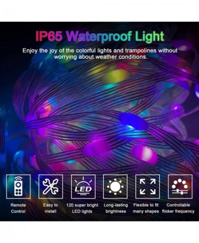 Trampoline Sprinkler Light LED Trampoline Lights Trampoline Rim LED Lights Remote Control for Trampoline Iridescence Colors &...