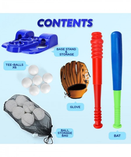 T Ball Sets for Kids 3-5 Outdoor Toys for Kids Ages 4-8 Tee Ball Set for Toddler 1-3 Baseball Toys Tee Games Include 6 Soft B...