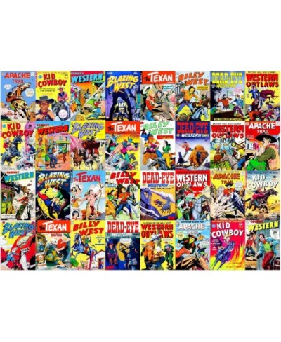 Vintage Western Comic Book Covers 1000 Piece Jigsaw Puzzle $32.39 - Jigsaw Puzzles