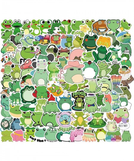 100pcs Frog Stickers Cute Aesthetic Vinyl Waterproof Sticker for Laptop Guitar Skateboard Luggage HydroFlasks Gift for Kids F...