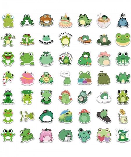 100pcs Frog Stickers Cute Aesthetic Vinyl Waterproof Sticker for Laptop Guitar Skateboard Luggage HydroFlasks Gift for Kids F...