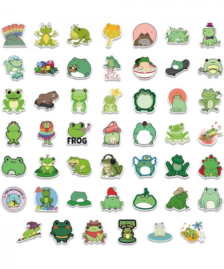 100pcs Frog Stickers Cute Aesthetic Vinyl Waterproof Sticker for Laptop Guitar Skateboard Luggage HydroFlasks Gift for Kids F...