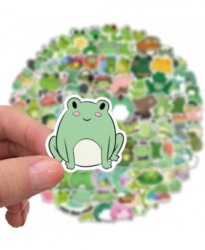 100pcs Frog Stickers Cute Aesthetic Vinyl Waterproof Sticker for Laptop Guitar Skateboard Luggage HydroFlasks Gift for Kids F...