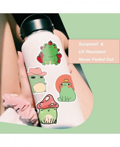 100pcs Frog Stickers Cute Aesthetic Vinyl Waterproof Sticker for Laptop Guitar Skateboard Luggage HydroFlasks Gift for Kids F...