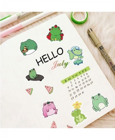 100pcs Frog Stickers Cute Aesthetic Vinyl Waterproof Sticker for Laptop Guitar Skateboard Luggage HydroFlasks Gift for Kids F...