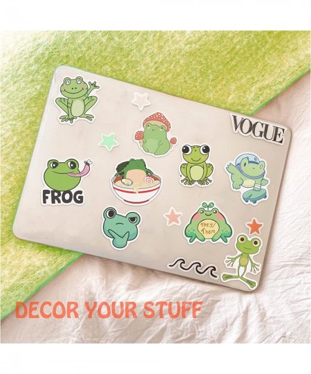 100pcs Frog Stickers Cute Aesthetic Vinyl Waterproof Sticker for Laptop Guitar Skateboard Luggage HydroFlasks Gift for Kids F...