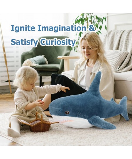 Giant Shark Stuffed Animal Shark Plush Toys Soft Plush Shark Hugging Pillow for Kids 40 inch $61.58 - Stuffed Animals & Teddy...