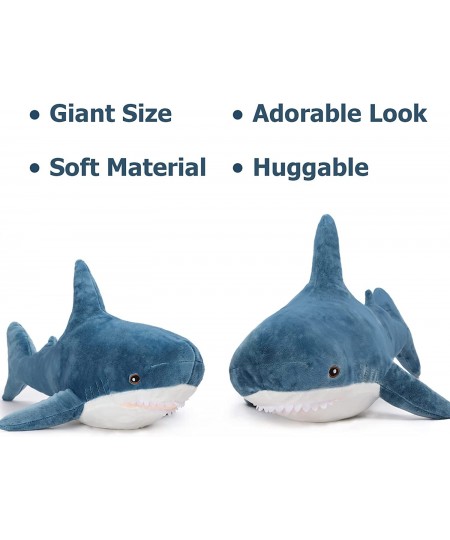 Giant Shark Stuffed Animal Shark Plush Toys Soft Plush Shark Hugging Pillow for Kids 40 inch $61.58 - Stuffed Animals & Teddy...