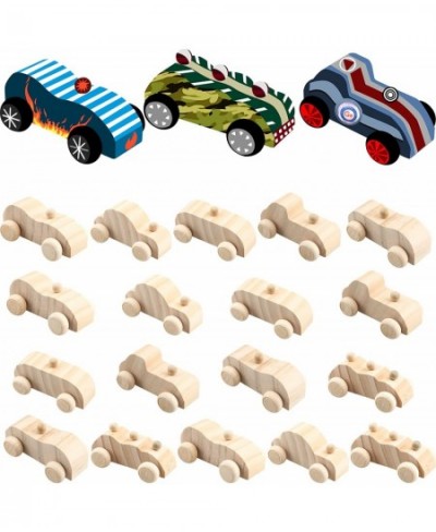 18 Pack DIY Wood Car Toys Unfinished Wooden Cars to Paint Wooden Craft Cars for Home Activities Craft Projects Family Time Ha...