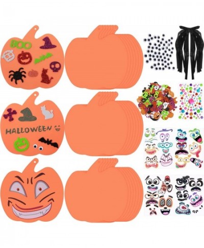 300 Pcs Halloween Crafts for Kids Foam Pumpkin Decorations Set Pumpkin Art and Craft Kit DIY Glitter Halloween Pumpkin Sticke...