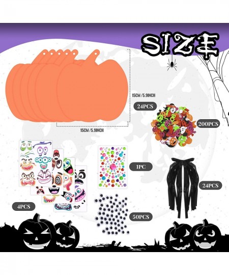 300 Pcs Halloween Crafts for Kids Foam Pumpkin Decorations Set Pumpkin Art and Craft Kit DIY Glitter Halloween Pumpkin Sticke...