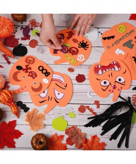 300 Pcs Halloween Crafts for Kids Foam Pumpkin Decorations Set Pumpkin Art and Craft Kit DIY Glitter Halloween Pumpkin Sticke...