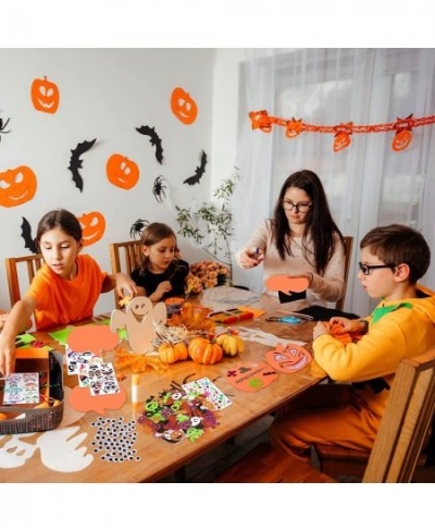 300 Pcs Halloween Crafts for Kids Foam Pumpkin Decorations Set Pumpkin Art and Craft Kit DIY Glitter Halloween Pumpkin Sticke...