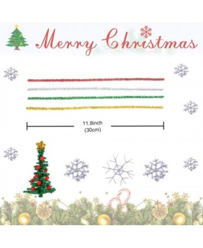 300 Pieces Christmas Pipe Cleaners Glitter Chenille Stems for DIY Craft Christmas Decoration (Red Green Gold Silver) $36.57 -...