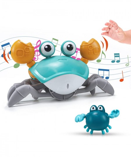 Baby Crawling Crab Toy with Music and LED Light for Kids Toddles Crab Toys with Automatic Induction and Obstacle Avoidance Fu...