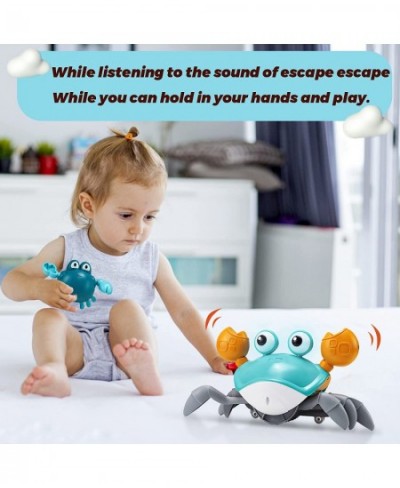 Baby Crawling Crab Toy with Music and LED Light for Kids Toddles Crab Toys with Automatic Induction and Obstacle Avoidance Fu...