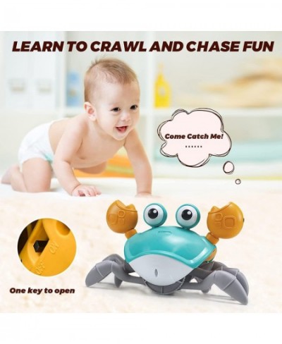 Baby Crawling Crab Toy with Music and LED Light for Kids Toddles Crab Toys with Automatic Induction and Obstacle Avoidance Fu...