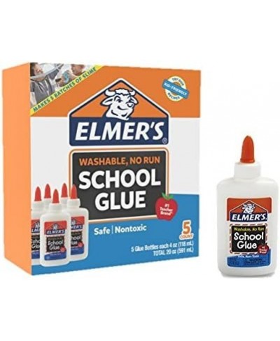 Liquid School Glue White Washable 4 Ounces - Great for Making Slime ( 5-Count ) $19.82 - Kids' Arts & Crafts Adhesives