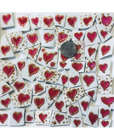 Mosaic Art and Crafts Supplies HP Hand Painted Recycled Broken Dish Tiles Bright Valentine Hearts 6 $64.64 - Kids' Drawing & ...