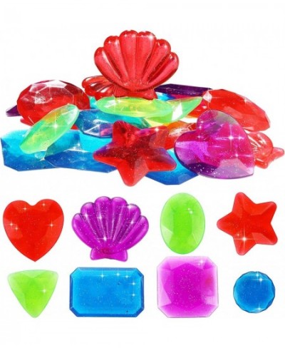 24 Pieces Big Dive Gem Pool Toys Colorful Big Sinking Diving Gems Dive Crystals Summer Underwater Swimming Toy Set with Velve...