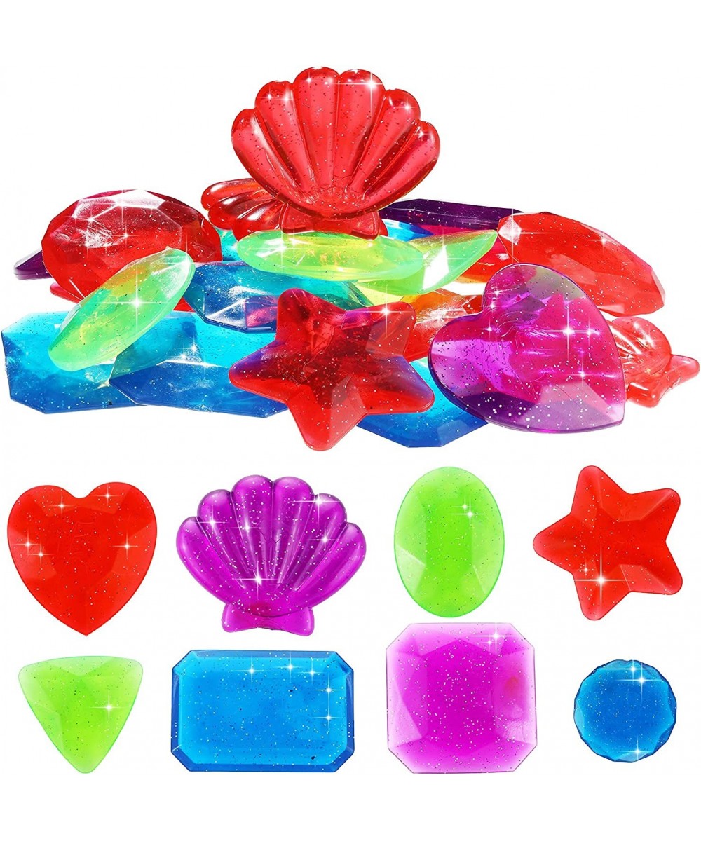 24 Pieces Big Dive Gem Pool Toys Colorful Big Sinking Diving Gems Dive Crystals Summer Underwater Swimming Toy Set with Velve...