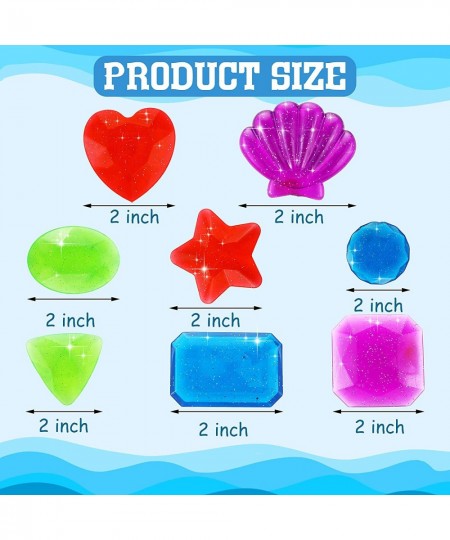 24 Pieces Big Dive Gem Pool Toys Colorful Big Sinking Diving Gems Dive Crystals Summer Underwater Swimming Toy Set with Velve...