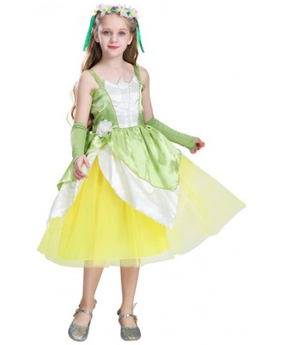 Frog Princess Dress Girls Fairy Tale Fancy Dresses with Wreath Birthday Party Halloween Costume Outfits 3-10 Years $45.30 - K...