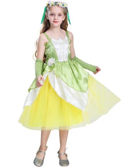 Frog Princess Dress Girls Fairy Tale Fancy Dresses with Wreath Birthday Party Halloween Costume Outfits 3-10 Years $45.30 - K...