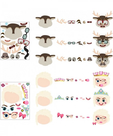 36Pcs Frozen Make a Face Stickers DIY Birthday Party Supplies for Kids Decorations Games Make Your Own Frozen Stickers Art Cr...