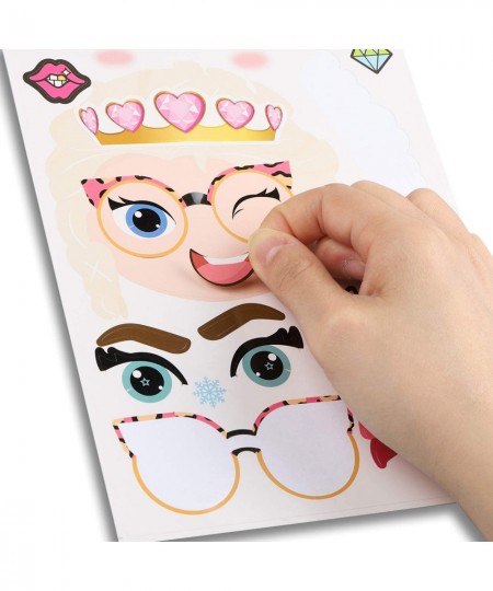 36Pcs Frozen Make a Face Stickers DIY Birthday Party Supplies for Kids Decorations Games Make Your Own Frozen Stickers Art Cr...