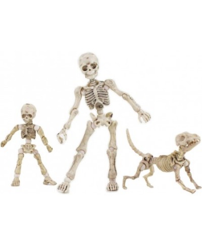 Eonthry 3pcs Cute Fashion Design Mr. Bones Mini Pose Skeleton Model Decorations with Dog Mini Action Figure Collectible Shoot...