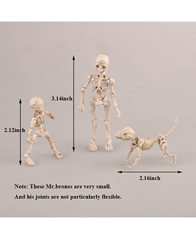 Eonthry 3pcs Cute Fashion Design Mr. Bones Mini Pose Skeleton Model Decorations with Dog Mini Action Figure Collectible Shoot...