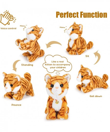 Interactive Electronic Plush Toy - Upgrade with LED Light Eyes Animated Sound Control Electronic Pet Robot Cat Kitten Toys Gi...