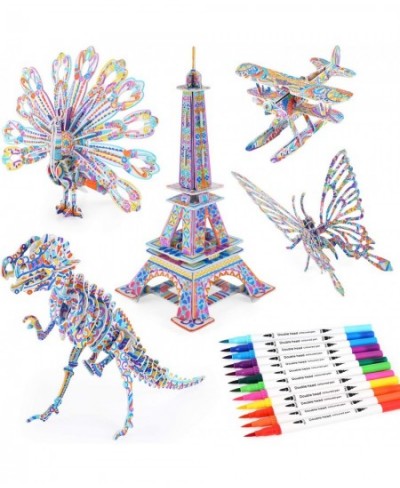 3D Coloring Puzzle Set Arts and Crafts for Girls and Boys Age 6 7 8 9 10 11 12 Year Old Fun Educational Painting Crafts Kit w...