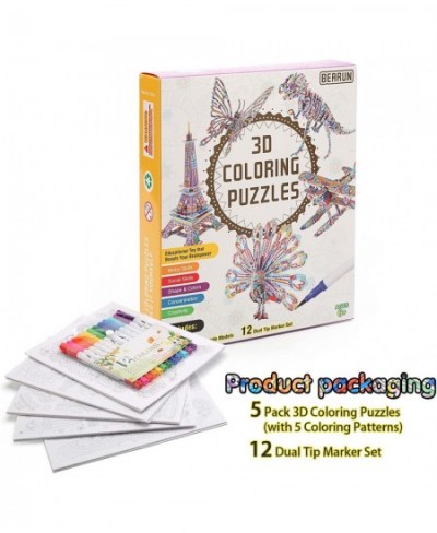 3D Coloring Puzzle Set Arts and Crafts for Girls and Boys Age 6 7 8 9 10 11 12 Year Old Fun Educational Painting Crafts Kit w...