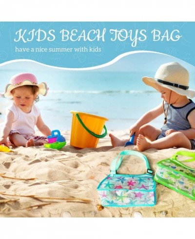 ND 3 Packs Kids Toy Mesh Beach Bag - Beach Shell Collecting Shoulder Bag with Adjustable Straps| Beach Sand Toys Bag for Hold...