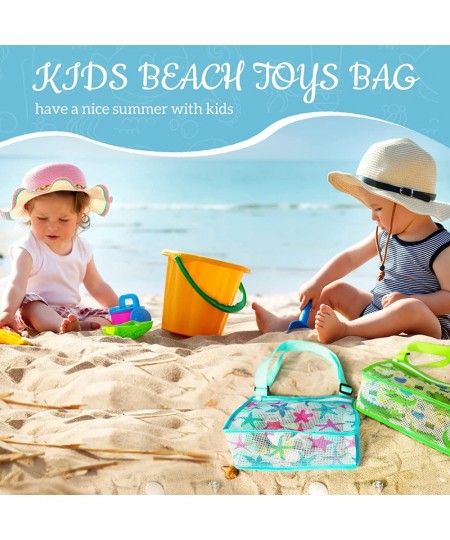 ND 3 Packs Kids Toy Mesh Beach Bag - Beach Shell Collecting Shoulder Bag with Adjustable Straps| Beach Sand Toys Bag for Hold...