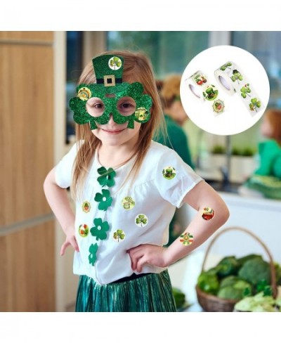 1000 Pieces St. Patrick's Day Roll Stickers Shamrock Party Decorations Irish Green Shamrock 1.5 Inch Stickers Round Colored S...