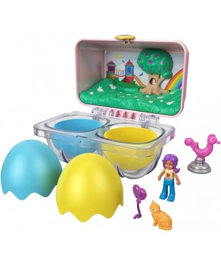 Polly Pocket Mystery Surprise Egg Carton - Pink Rainbow Playground Theme $17.44 - Doll Playsets