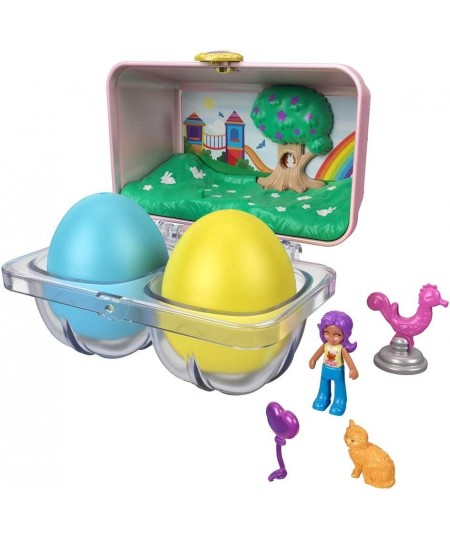 Polly Pocket Mystery Surprise Egg Carton - Pink Rainbow Playground Theme $17.44 - Doll Playsets