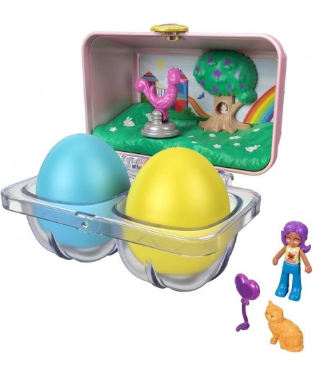 Polly Pocket Mystery Surprise Egg Carton - Pink Rainbow Playground Theme $17.44 - Doll Playsets