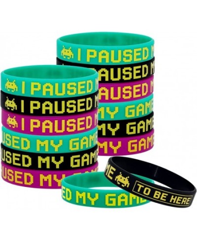 (12-Pack) Funny Video Game Silicone Bracelets I Paused My Game to Be Here Game Wristbands Silicone Bracelets for Gamer Party ...