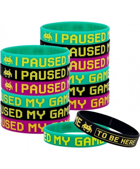 (12-Pack) Funny Video Game Silicone Bracelets I Paused My Game to Be Here Game Wristbands Silicone Bracelets for Gamer Party ...