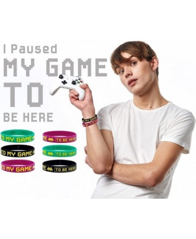 (12-Pack) Funny Video Game Silicone Bracelets I Paused My Game to Be Here Game Wristbands Silicone Bracelets for Gamer Party ...